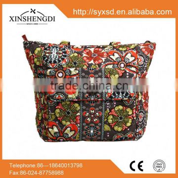 High quality cotton beautiful quilted designer portable ladies handbags women bag