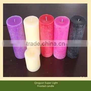 low temperature frosted pillar church candle