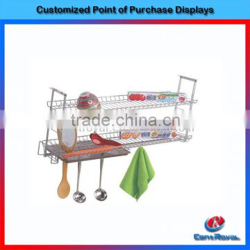 Hot sell customized 2 tiers metal kitchen tool display stand