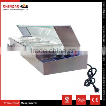 5 Tray Bain Marie With Glass Cover/Electric Sauce Soup Food Warmer Glass Top/Hot Food Bar