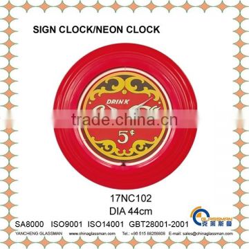 DIA 44cm colorful neon clock LED clock wall clock