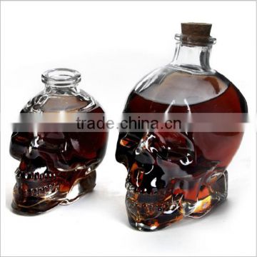 Clear Glass Skull Decanter - Fill It Up W/ Wine, Beer or Liquor, 100/150/380/700 ml