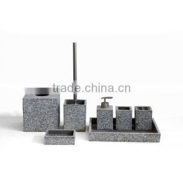 Sqaure Blue High Polished Terrazzo Bathroom accessory sets With Concrete Material