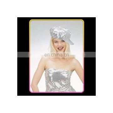 silver sequin disco party carnival hat