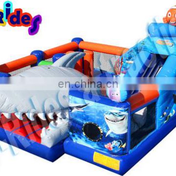 Ocean shark inflatable Bouncer Amusement Park with Slide