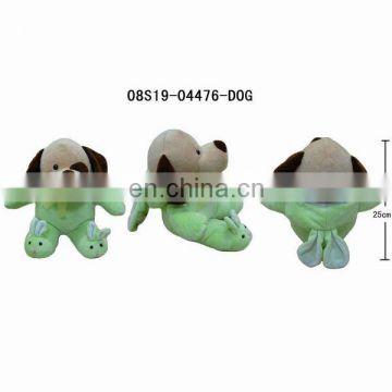Stuffed Plush Dog Toys with Green Rabbit Cover Clothed for Kids