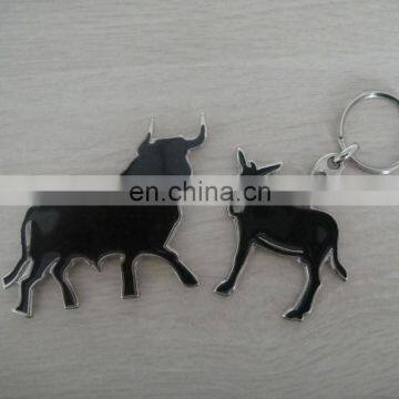 custom metal European black enamel antelope keyrings