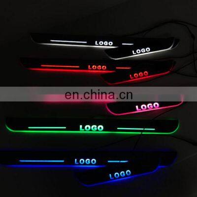 Led Door Sill Plate Strip moving light door scuff for toyota vellfire alphard dynamic ambient light