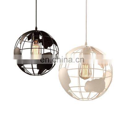 2021 Globe Round Pendant Light Black Iron Round Hanging Pendant Chandelier Light