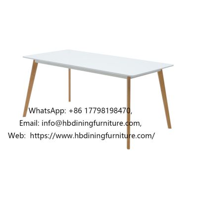 Rectangular wooden leg MDF dining table