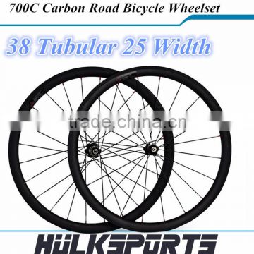 Toray T700 full carbon road bike wheels 38mm Tubular Carbon Wheels 700C Road Wheels Road Bicycle Wheels CC-WH-38T-W25-C