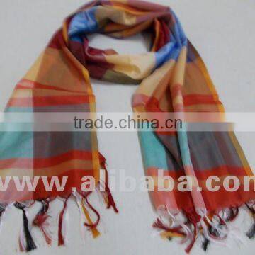 Polyester plain check scarf