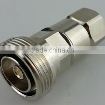 Brass Din Female straight connector for 1/2'' flexible RF coaxial cable for mobile communication