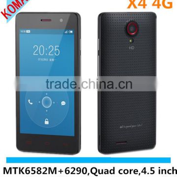 KOMAY NEWEST bluboo X4 4G FDD LTE 4.5 inch IPS MTK6582M+6290 Quad core smartphone with 1gb+4gb smart phone