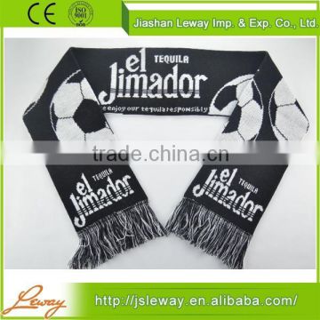 Wholesale products high quality custom oem soccer football club jacquard acrylic knitted scarf