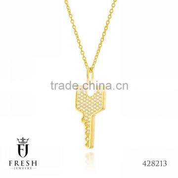 Fashion Gold Plated Necklace - 428213 , Wholesale Gold Plated Jewellery, Gold Plated Jewellery Manufacturer, CZ Cubic Zircon AAA