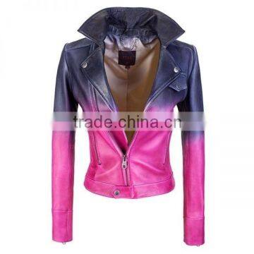 Ladies Fashion Leather Jackets Cropped Multi Color