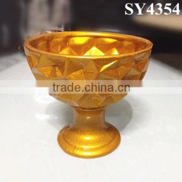Small gold trophy shape ceramic flower pot