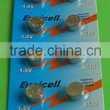 mercury free alkaline button cell battery LR44( AG13)/Eunicell