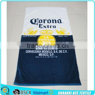 100% cotton reactive printing Corona Brand design printed towel beach printed brand towel                        
                                                Quality Choice