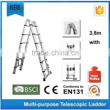 3.8m Telescopic ladder with hinge A step