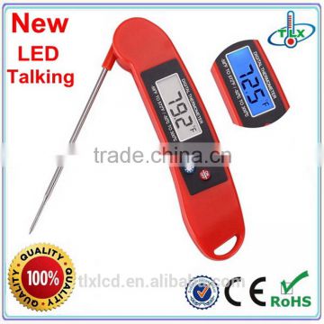 2016 Amazon New LED Digital Food Meat Talking Thermometer with Folding Probe