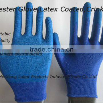 13G POLYESTER LATEX GLOVE LATEX COATED GLOVES,CRINKLE FINISH WORK GLOVES WORKING LABOR GLOVES SAFETY GLOVES