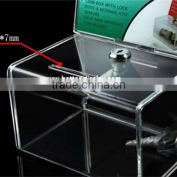wholesale acrylic donation box with lock