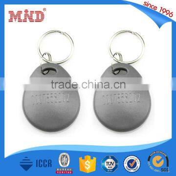 MDK19 iso14443a 13.56mhz colorful ABS smart rfid keyfob with metal ring ntag213 chip