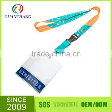 High quality fashion Polyester Neck Lanyard for work badge holder