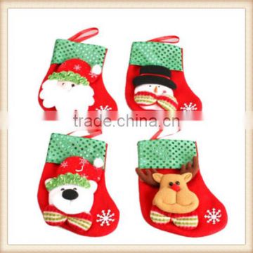 Christmas Stocking Santa Snowman Sock Sack Gift Bag Tree Ornament Decoration