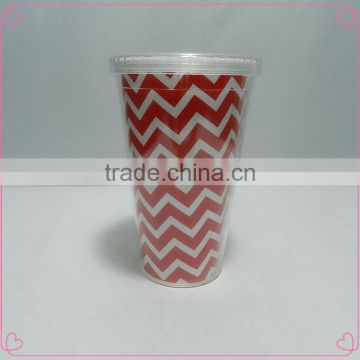 wholesale fashion customized coco cola cup with straw for ps plastic cup