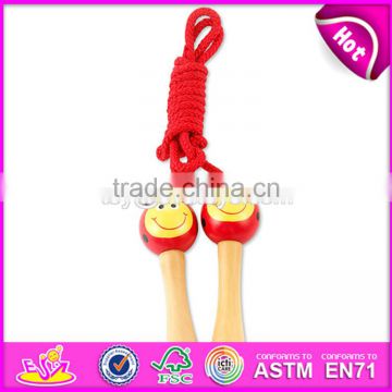 Wholesale cheap cartoon wooden multi-functional skipping jump rope for kids W01A120-S