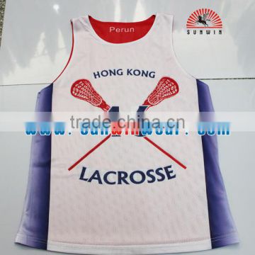production Custom sublimation pinnies reversible lacrosse jersey for china