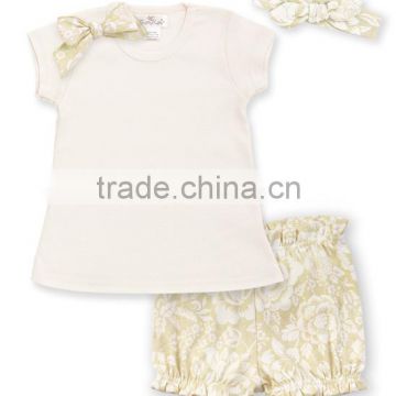 Newest Printed Baby Girl Clothing Sets With Headband Cotton Bow Toddler Playsuit Leisure Infant Clothes CS90421-60