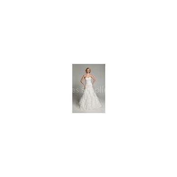 Elegant Open Back Organza Wedding Dresses Plus Size Bridal Gowns White
