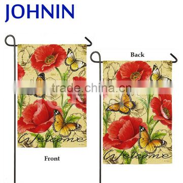 ODM 12x18 Inch Both Side Printing 300D Polyester Custom Spring Flowers Garden Flag