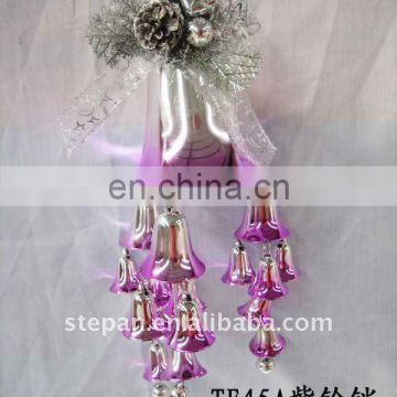 Plastic Purple Bell Christmas Tree Ornament/Accessory TE45A