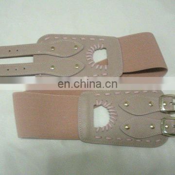 2012 wide colorful elastic belt for lady , Genuine leather belt