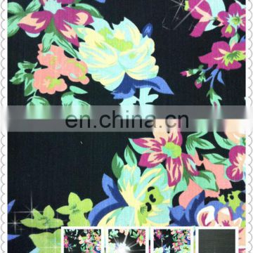 new cotton polyester spandex big floral print pant twills jeans price