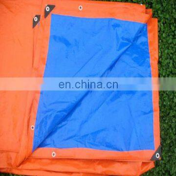 brown silver cheap pe tarpaulin with plastic corner and aluminum eyelet