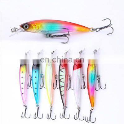 6 colors 9cm 7.4g Hot Sale Hard Plastic Fishing Bait Floating Minnow for Freshwater Saltwater