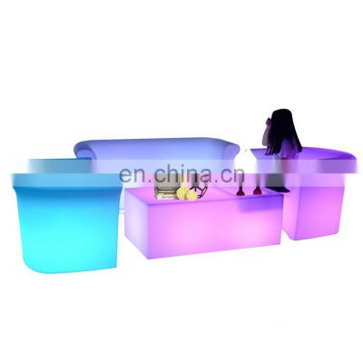 Colorful Modern Plastic Item Bar LED Furniture Sectional Sofas Lighting