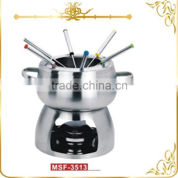 MSF-3513 South America popular chocolate fondue set 10pcs stainless steel fondue set happy gatherings for family                        
                                                Quality Choice