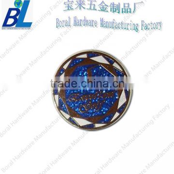 Glitter color-filled metal magnetic ball marker for golf clup gifts