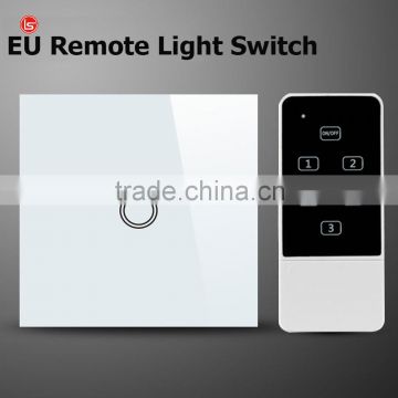 1gang 1way EU Standard, Remote Switch, Crystal Glass Panel Wall Light Remote Touch Switch