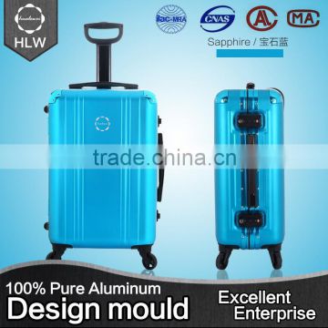 HLW aluminum metal suitcase factory hot sale abs+pc trolley luggage