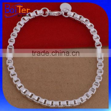 Fashion 4MM 925 Sterling Silver Venetian Link Bracelet Wholesale