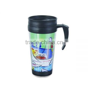 plastic tumbler with removable paper insert