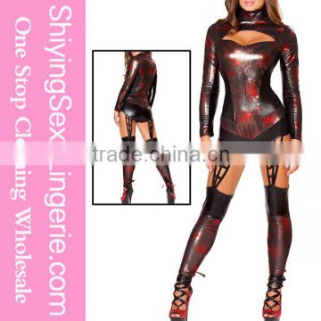 www xxx com Black 1pc Wet Look Web Crawler Costume funny costumes for women